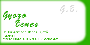 gyozo bencs business card