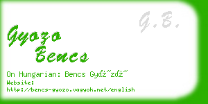 gyozo bencs business card